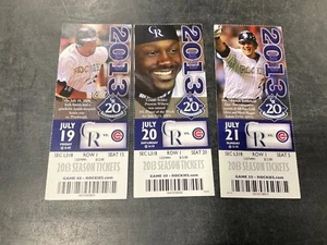 ROCKIES 2013 TICKET STUB 7/19/13-7/20/13-7/21/13 VS CUBS - Picture 1 of 4