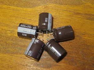 Lot of 5 680 uF 50V NICHICON PJ Electrolytic Capacitors 105 C   US Seller  NEW - Picture 1 of 1