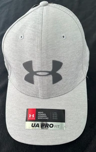 Men's Under Armour Fitted Heather Gray UA Pro Heat gear NEW Golf Hat WOW - Picture 1 of 9