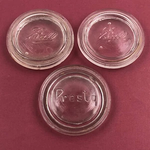 3 Vintage Glass Jar LIDS ONLY 2 Ball and 1 Presto 2" inner lip 2.5" Overall - Picture 1 of 8