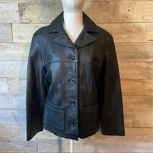 Jones New York women’s black leather jacket in  size medium - Bild 1 von 10