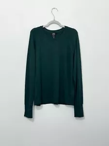 Athleta Girl Up For The Challenge Top L 12 Rayon Teal Long Sleeve Crew Neck - Picture 1 of 5