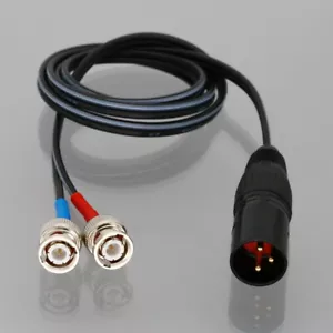 XLR Male to Hot/Cold 2x BNC Male Pro Audio Test Equipment Balanced Cable 1~10FT - Picture 1 of 9