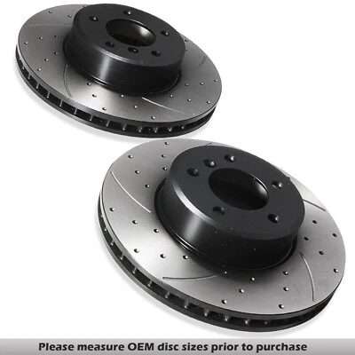 FRONT DRILLED GROOVED 324MM BRAKE DISCS FOR BMW 5 SERIES E60 E61 520D 530D 02-10 - Image 1 of 4