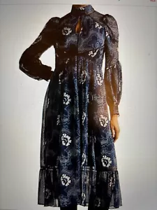 Ted Baker Women's Deluna Ladder Trim Insert High Neck Dress Size 1 Navy nwt - Picture 1 of 8