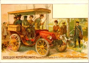 Automóvil neumático Excelsior Motor publicidad 4x6 arte postal - Imagen 1 de 2