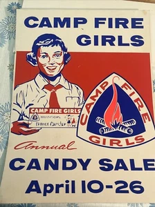 Vintage Campfire Girls“Candy Sale” amazing color, very bright… Annual candy sale - Picture 1 of 23