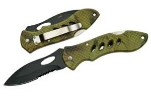 Camouflage Forest Folder 4 in. Folding Knife w/ Pocket Clip & Blk Tactical Blade - Picture 1 of 1