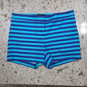 J. Crew gestreifte Shorts hohe Taille lässig blau Baumwollmischung Größe 6 - Bild 1 von 9