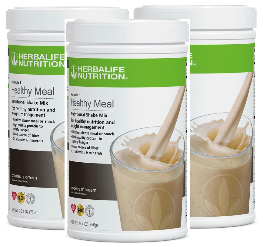 3X Herbalife Fórmula 1 Comida Saludable Batido Nutricional Galletas y Crema 750 g Foto 1 de 1