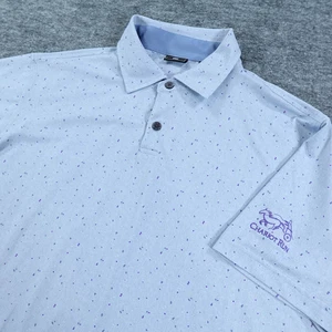FootJoy Golf Poloshirt Herren Medium hellblau Speckle Print Stretch Streitwagen Run - Bild 1 von 12