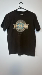 HURLEY Urban Wear Boys Black Logo Short Sleeve Crew Neck Size 14 - Picture 1 of 10