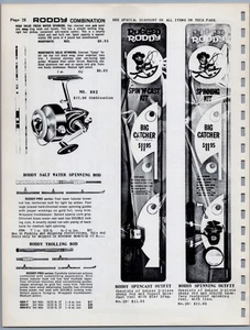 1965 Roddy Fishing Reels &  Rods Catalog Pages Print Ad Old Fishing Tackle - Picture 1 of 5