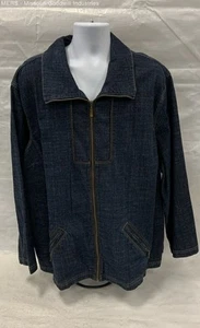 Liz & Me Signature Women's Indigo Zip Denim Jacket - Size 4X - Picture 1 of 6