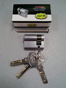 EUROPÄISCHER HALBZYLINDER IBFM ART. 2303 CHROM MATT 40mm MIT 3 SCHLÜSSELN - Bild 1 von 1
