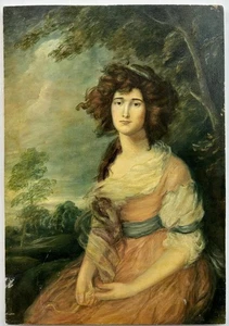After Thomas Gainsborough : Portrait of a Young Lady, oil on canvas - Picture 1 of 7
