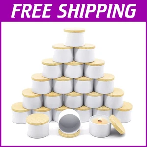 Elegant 8oz White Candle Containers with Leakproof Lids - 24 Pack for Crafting - Picture 1 of 10