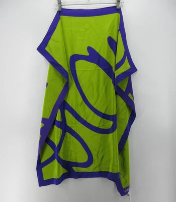 Cachecol Diane Von Furstenberg Feminino Seda Verde Abstrato Artístico Leve Muito Bom Estado Novo - Imagem 1 de 4