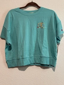 Champion Damen Sommer Sweats Campus Sweatshirt türkis Pullover bauchfreies Oberteil Medium - Bild 1 von 11