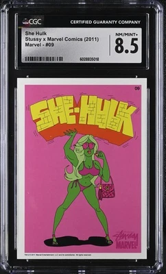 Stussy x Marvel Comics (2011) She Hulk #09 Promo Trading Card CGC 8.5 NM/MINT+ - Image 1 of 2