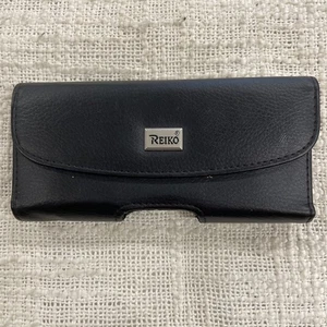 Reiko Leder schwarz Gürtelclip Handy weiche Tasche - Bild 1 von 10