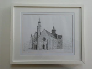 ROY POOLE DISEGNO A MATITA ORIGINALE EGLISE SAINT-GILLES FRANCIA 2005 - Foto 1 di 22