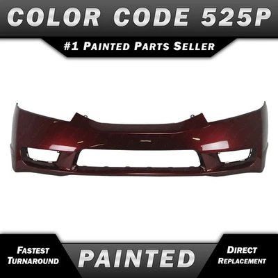NEW Painted *R525P Red* Front Bumper Cover Fascia for 2009 2010 2011 Honda Civic - Image 1 of 4