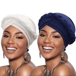 African Women Turban Caps Pre-Tied Twisted Turbans Head Scarf for Women Hair ... - Picture 1 of 7