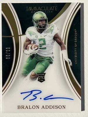Bralon Addison 2016 Panini Immaculate Collegiate Rookie Auto 86/99 Oregon Ducks - Image 1 of 2