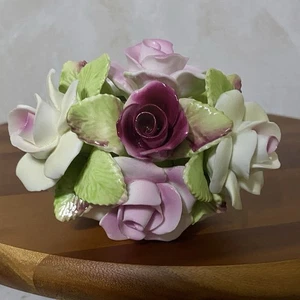 Royale Stratfordshire Blumenkorb Bouquet Stafford England Bone China - Bild 1 von 9