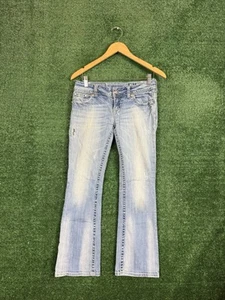 Miss Me Mid-Rise Boot Cut verzierte blaue Damenjeans Größe 28 (passt einer 30 x 27) - Bild 1 von 12