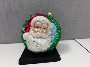 Große 4" Firma Bilinski handgefertigte Glas Weihnachtsmann Ornament Weihnachten Feiertage - Bild 1 von 5