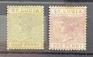 St Lucia 1891 QV 2 Value MH PS283 - Bild 1 von 4