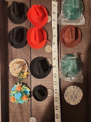 Коллекция из 7 1970-х миниатюрная винтажная кукла шляпы Барби размер + 4 бонус шляпы  - Изображение 1 из 4