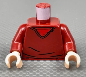 LEGO Minifigure Torso Maglione Collo a V Rosso Scuro Camicia e Cintura Ron Weasley 75980 - Foto 1 di 5
