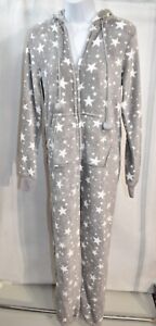 So One-Piece Pajamas Gray Star Fleece  Size Small Junior's