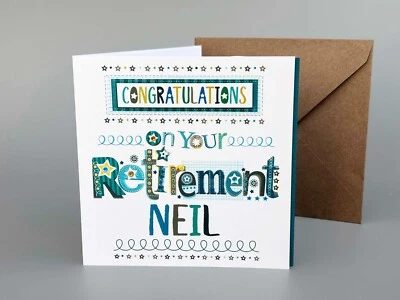 Retirement card personalised for him,  male RETIREMENT special leaving card - Image 1 of 4