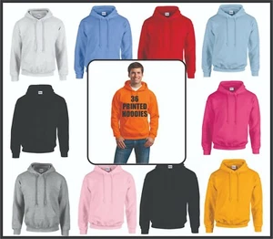 36 bedruckte Gildan Hoodies - nur eine Seite - einfarbiger Druck - (SM THRU XL) - Bild 1 von 1