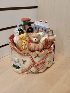 Vintage Fitz and Floyd 1987 Christmas Bag of Toys Cookie Jar - Picture 1 of 12