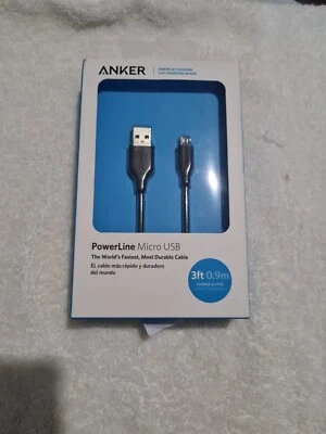 Кабель Anker Powerline белый USB A - Micro USB 0,9 м/3 фута - Изображение 1 из 4