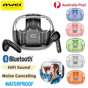 AWEI T86 Wireless Bluetooth Earphone ENC Noise Canceling HiFi USB Waterproof AU - Picture 1 of 15