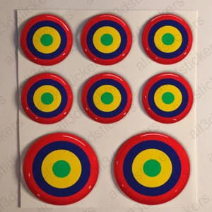 Mauritius Stickers Roundel Cockade Rond 3D Resin Domed Air Force Sticker - Picture 1 of 1