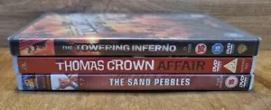 Steve McQueen Film DvD Bundle X3 Towering Inferno Thomas Crown & Sand Pebbles - Picture 1 of 8