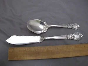 CUCHILLO DE MANTEQUILLA MAESTRO Y CUCHARA DE AZÚCAR Gorham Sterling ROYAL OAK (1902)-Netzorg 1905 - Imagen 1 de 6