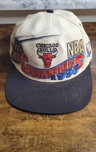 Vintage Chicago Bulls NBA Snapback Hat 1996 Champions Logo Athletic Locker Room - Picture 1 of 8
