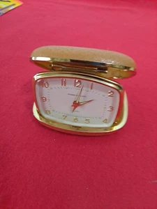 VINTAGE PHINNEY WALKER TRAVEL ALARM CLOCK GERMANY WORKS - Picture 1 of 4