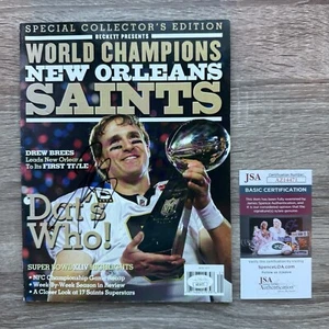 Drew Brees Autographed Beckett Magazine Saints Super Bowl XLIV 2010 Signed JSA - Picture 1 of 4