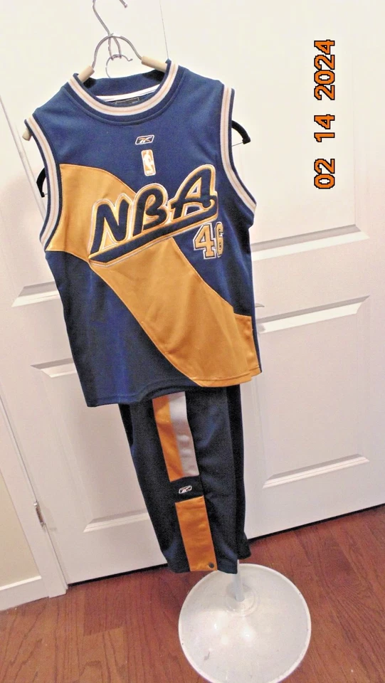 REEBOK NBA #46 -Tank Top/Tear Away Pant - Blue, Yellow, Gray- Youth SZ L (14-16) - Image 1 of 4