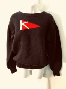 RARE VTG RecKnit Navy Classic Sailing Nautical 100% Wool Sweater Unisex MED - Picture 1 of 3