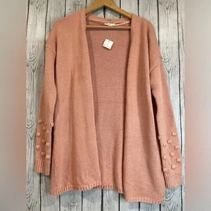 Est 1946 rosa Schweizer Punkte vorne offen Strickjacke Größe Medium - Bild 1 von 9